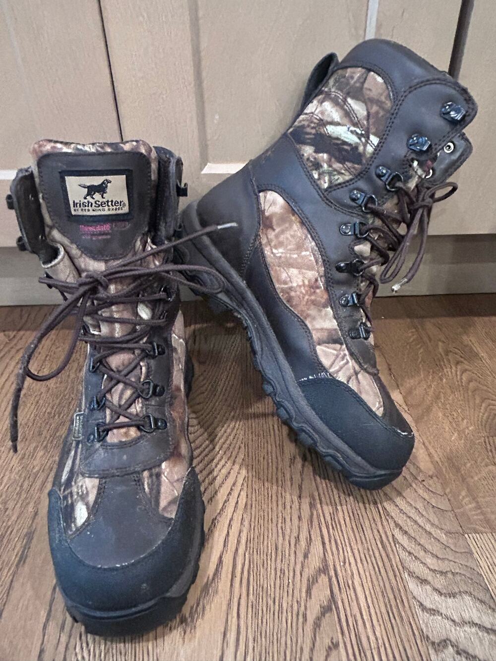Irish Setter Gunflint Hunting Boots Sz10 Insulated 600g Camo Red Wing Waterproof